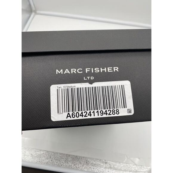 New Marc Fisher LTD Louisa‎ Leather Block Heel Slip On Mules Woven Tan Size 10M - Picture 8 of 8